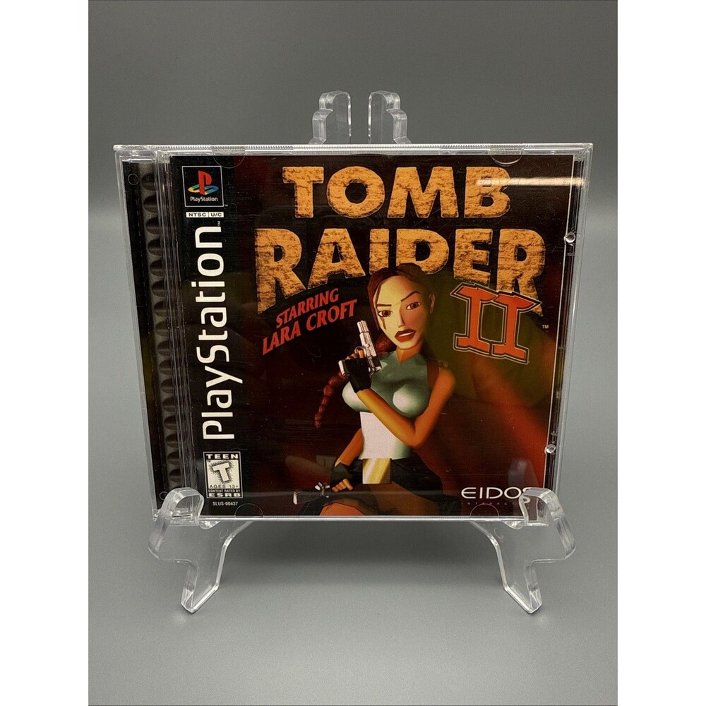 Tomb Raider II Sony PlayStation 1 PS1 1997 Black Label Tested CIB Reg Card